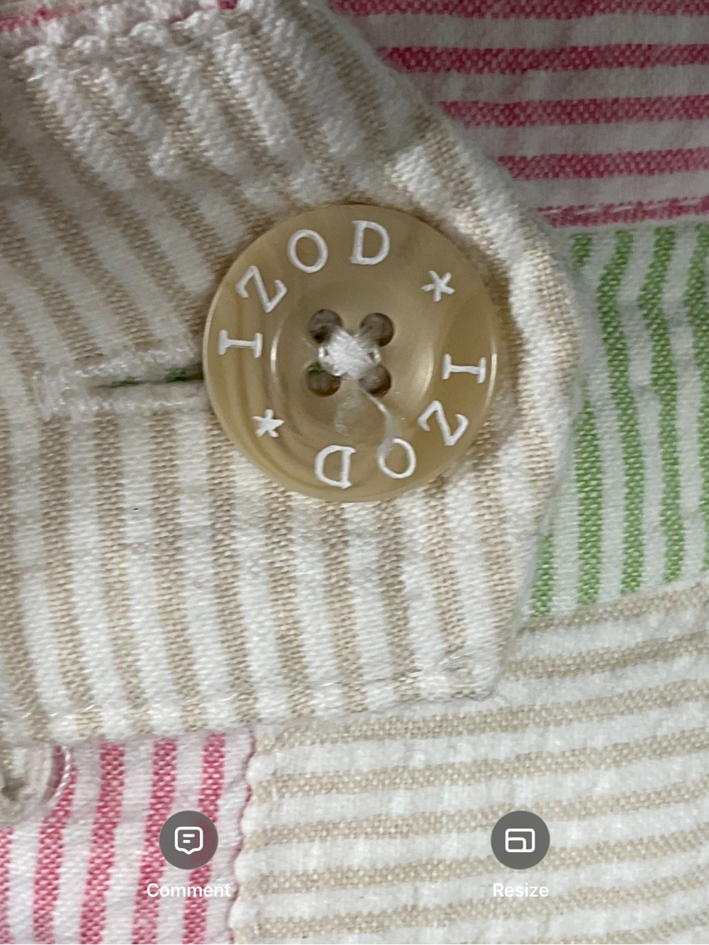 IZOD Golf Patchwork Seersucker Shorts | 100% Cotton | Pastel Pink Green | Size 6 - Picture 13 of 16